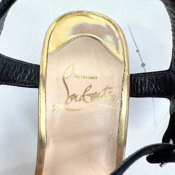 Christian Louboutin Black Red Suede Python Leather Falaise Platform Heels $945 - Picture 12 of 14